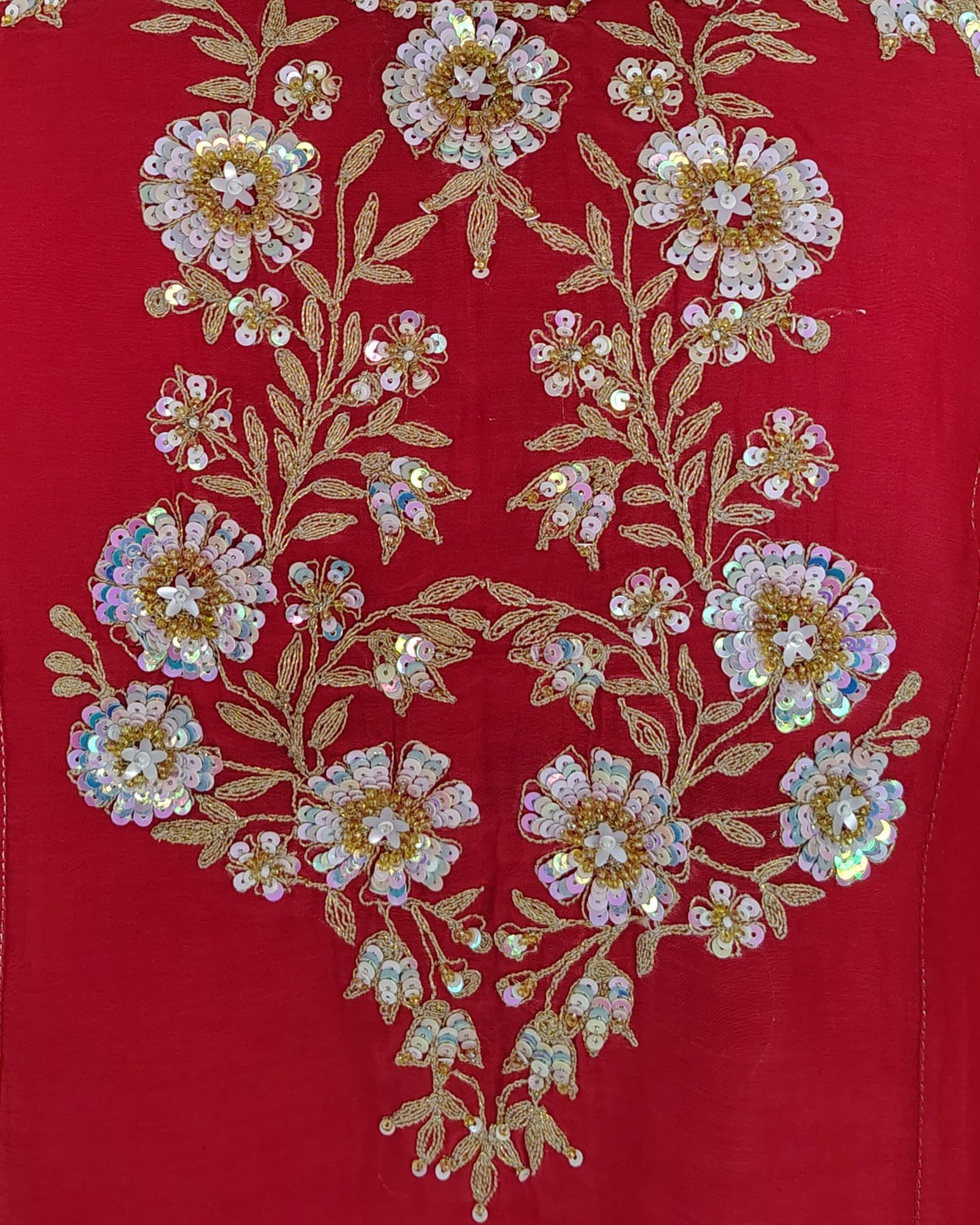 Red Mustard Mul Chanderi Suitset