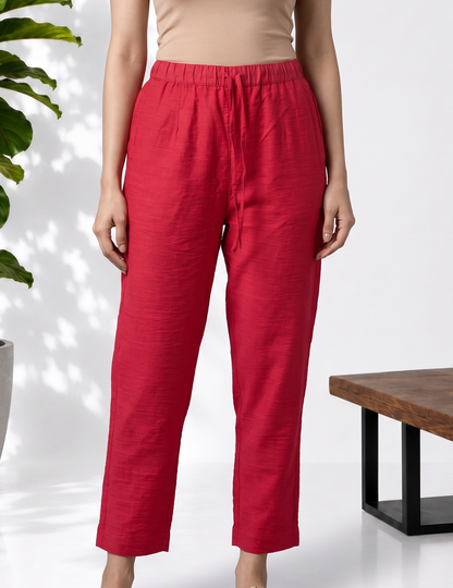 Red Mustard Mul Chanderi Suitset