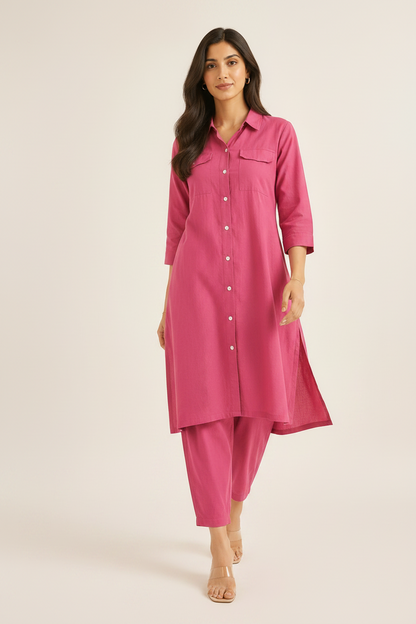 Pastel Pink Cotton Cordset