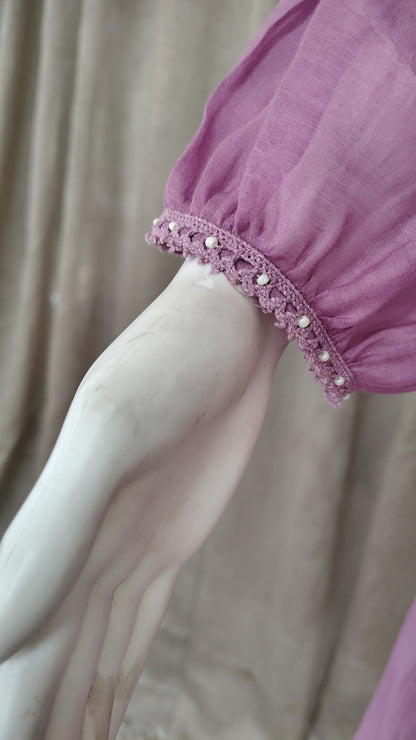 Purple Mul Chanderi Dress